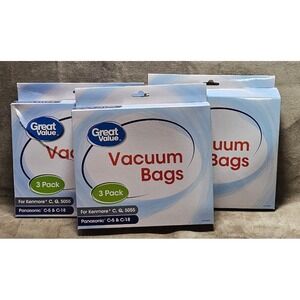 Great Value Vacuum Bags 3 Pack for Kenmore C Q 5055 Panasonic C-5 C-18 2337